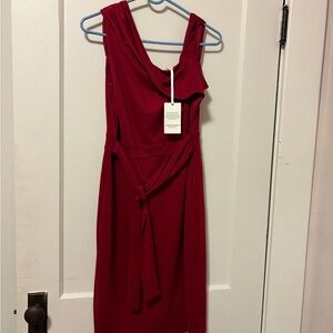 Chic One Shoulder Red Dress